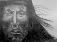 Thumbnail size of drawing of face.