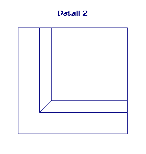 Drawing of mitered hardwood flooring ends meeting.