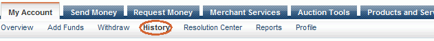Screenshot of PayPal page.