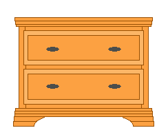 Drawing of our bedside table.