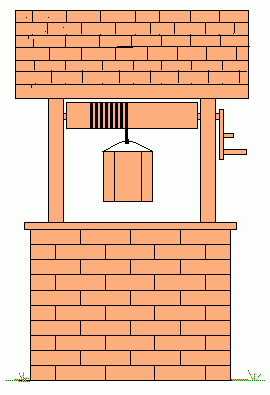 Drawing of our garden wishing well project.